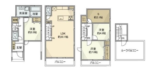 仲池上1丁目戸建の物件間取画像